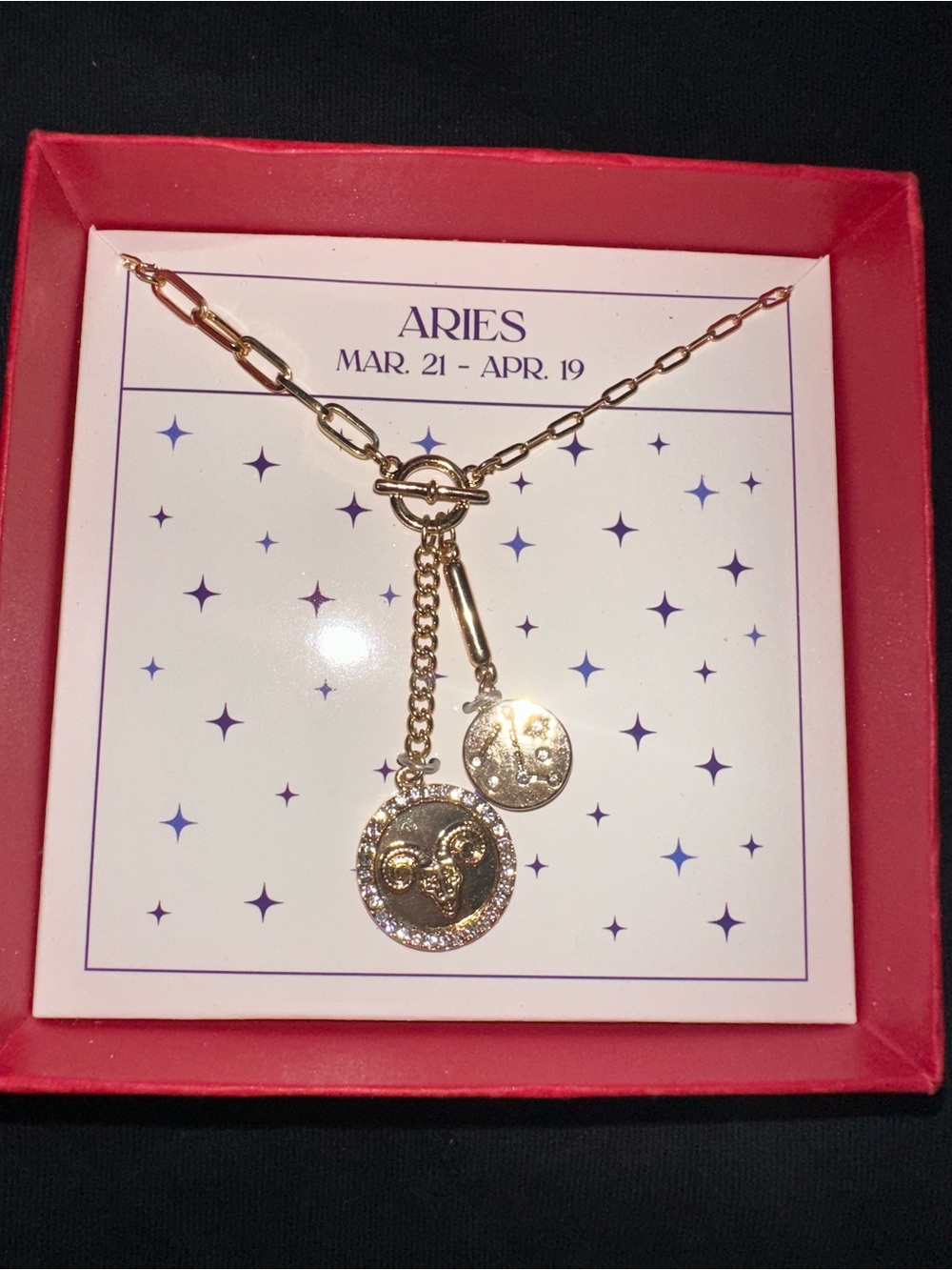 Gold Aries Zodiac Pendant Necklace - Women's Jewelry